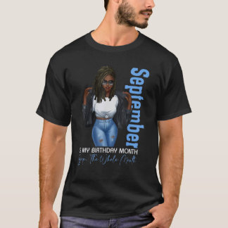Camiseta Mes Chicas Negros Septiembre Es Mi Cumpleaños Sí E