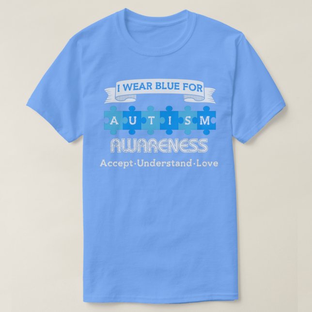 Camiseta Mes De Autismo Yo Uso Azul Para Concienciar Sobre  (Diseño del anverso)