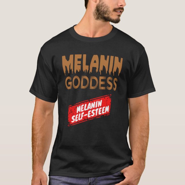 Camiseta Mes de autoestima e historia negra 2023 Melanin G (Anverso)