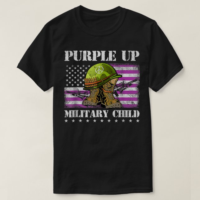 Camiseta Mes de Boots en la Bandera Militar Infantil Americ (Diseño del anverso)
