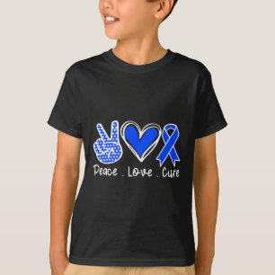 Camiseta Mes de Conciencia Cinta Azul Paz Cure Faith