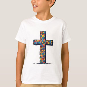Camiseta Mes de Conciencia del Autismo Cristo Religión Jesú