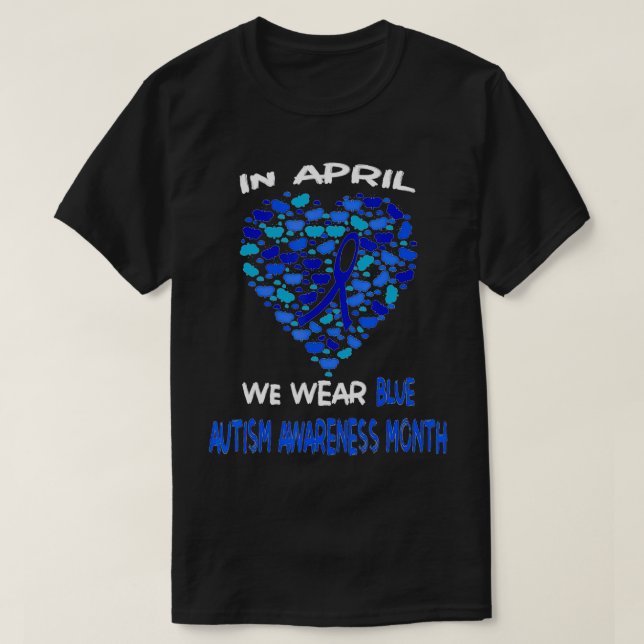 Camiseta Mes De Conciencia Del Autismo En Abril Usamos Azul (Diseño del anverso)