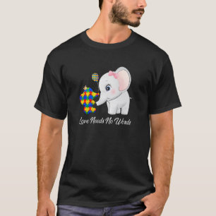 Camiseta Mes de conciencia del autismo Mamá Papa Elephant L
