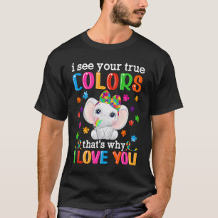 Camiseta Mes de conciencia del autismo Mamá Papa Elephant L