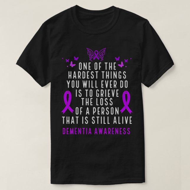 Camiseta Mes de Conciencia Dementia Mariposa Guerrero Alzhe (Diseño del anverso)