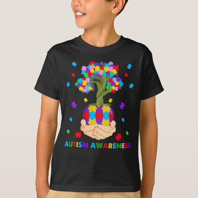 Camiseta Mes de concientización sobre autismo en árbol Auti (Anverso)