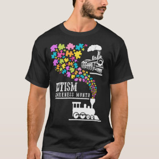 Camiseta Mes de concientización sobre autismo Tren rompecab