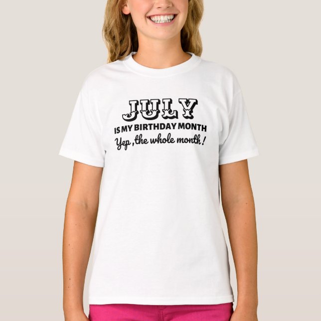 Camiseta Mes de Cumpleaños Personalizado (Anverso)