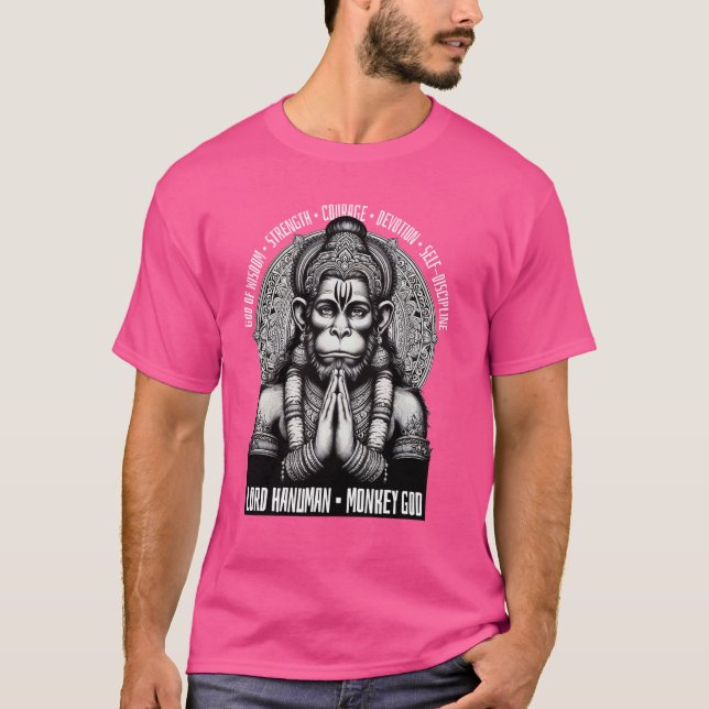 Camiseta Mes de Dios Hindú de Dios Señor Hanuman (Anverso)