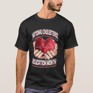 Camiseta Mes de Educación sobre el Colesterol Enfermedad Ca