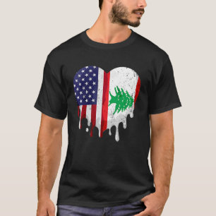Camiseta Mes de herencia libanesa norteamericana Bandera de