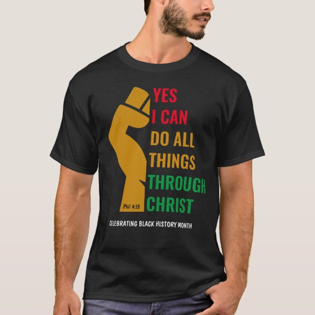 Camiseta MES DE HISTORIA BLACA Cristiana Sí Puedo (Anverso)