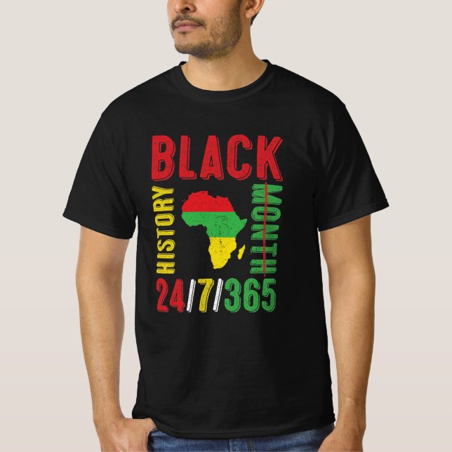 Camiseta Mes de historia negra 24/7/365 (Anverso)