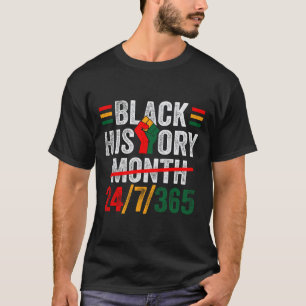 Camiseta Mes de historia negra 24 7 365 Hombres africanos m