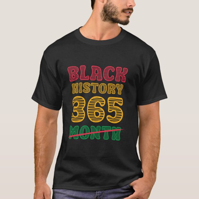 Camiseta Mes de historia negra 24 7 365 hombres negros Larg (Anverso)