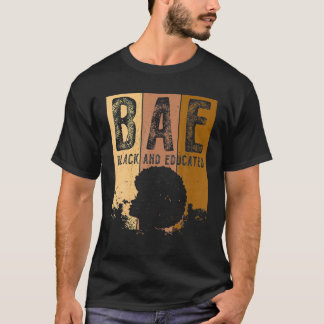 Camiseta Mes De Historia Negra BAE Negro Y Melanina Educada
