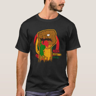 Camiseta Mes de historia negra con bandera cartográfica afr