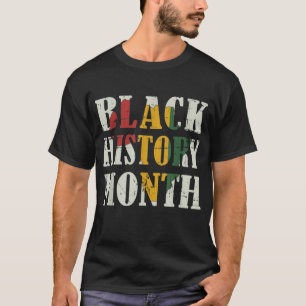 Camiseta Mes de historia negra con bandera cartográfica afr