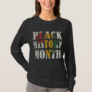 Camiseta Mes de historia negra con bandera cartográfica afr