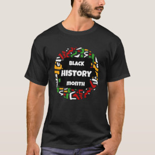 Camiseta Mes de historia negra con bandera cartográfica afr