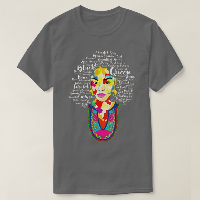 Camiseta Mes de historia negra de la Reina Negra Amer afric (Diseño del anverso)