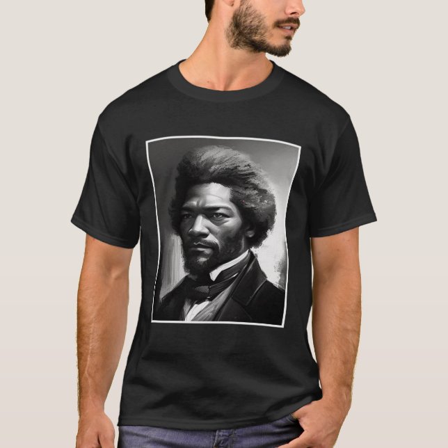 Camiseta Mes de historia negra Frederick Douglass Charcoal  (Anverso)