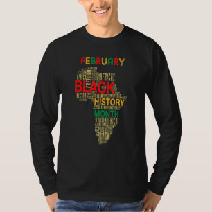 Camiseta Mes de historia negra Mapa africano colorea raíz a