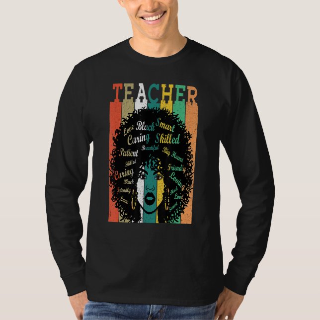 Camiseta Mes de historia negra retro africano enseña a muje (Anverso)
