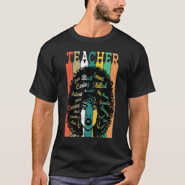 Camiseta Mes de historia negra retro africano enseña a muje (Anverso)