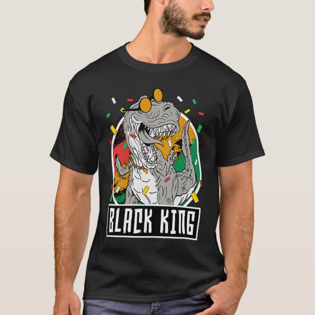 Camiseta Mes de historia negra Rex Dinosaur Black King Dino (Anverso)