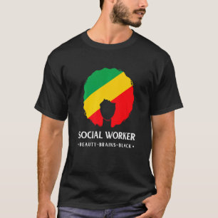 Camiseta Mes de historia negra trabajador social afroameric