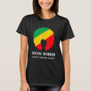 Camiseta Mes de historia negra trabajador social afroameric