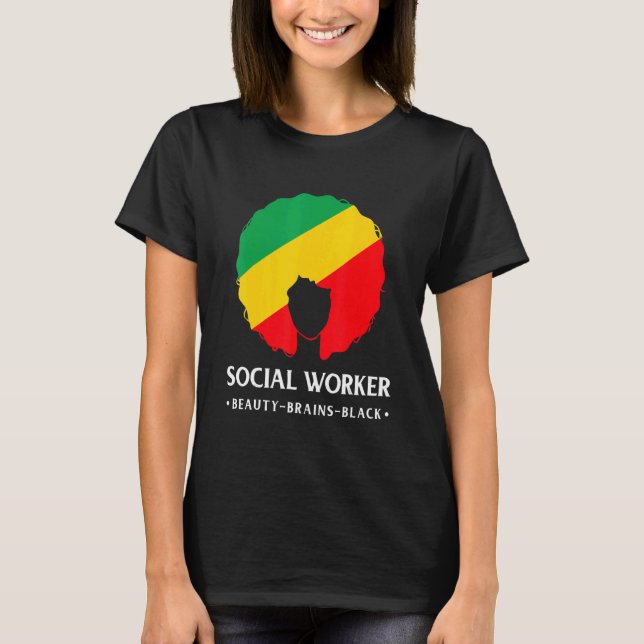 Camiseta Mes de historia negra trabajador social afroameric (Anverso)