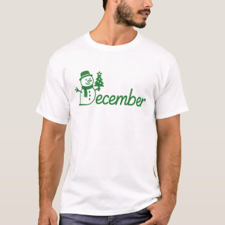 Camiseta Mes de Invierno del Árbol de Navidad de Snowman en