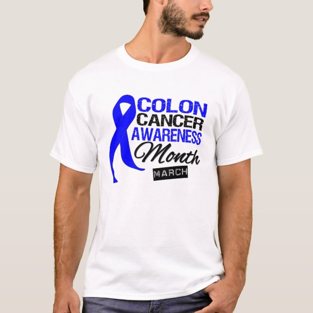 Camiseta Mes de la conciencia del cáncer de colon de Blue (Anverso)