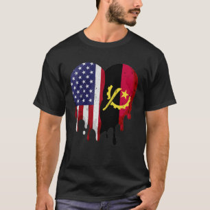 Camiseta Mes de la herencia angoleña norteamericana Bandera