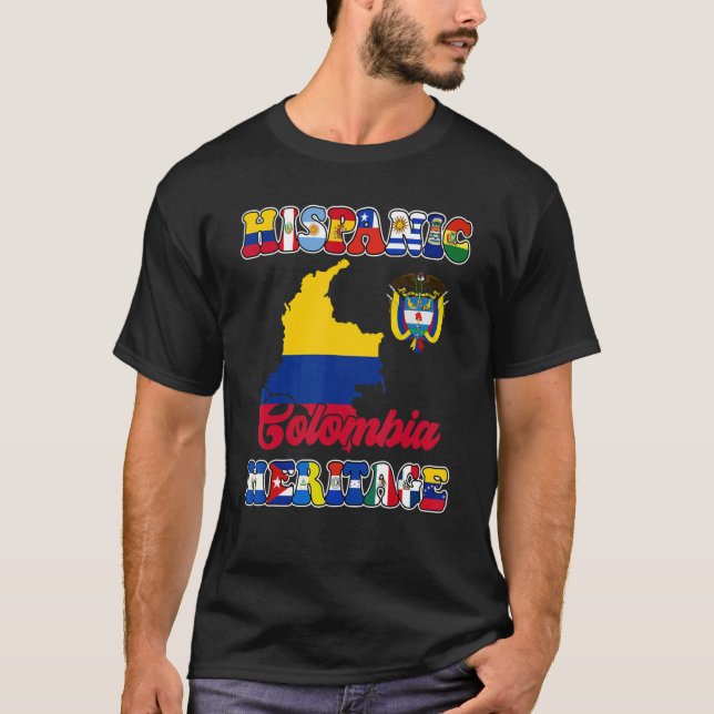 Camiseta Mes de la Herencia Hispana Bandera Colombiana (Anverso)