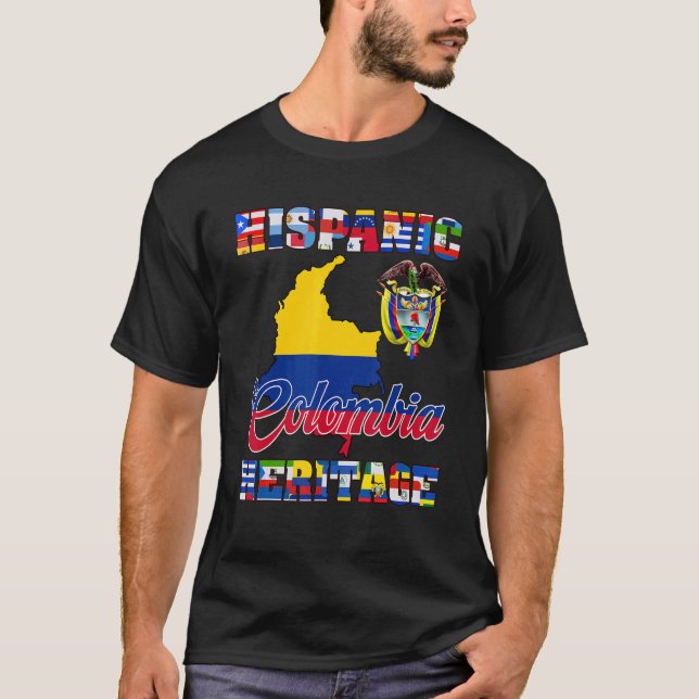 Camiseta Mes de la Herencia Hispana Bandera Colombiana Pr (Anverso)