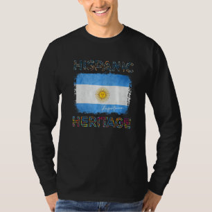 Camiseta Mes de la Herencia Hispana Bandera de Argentina Ar