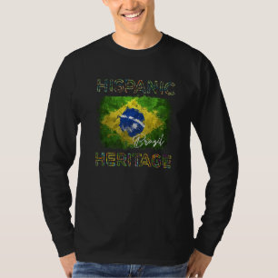 Camiseta Mes de la Herencia Hispana Bandera de Brasil Latin