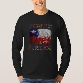 Camiseta Mes de la Herencia Hispana Bandera de Chile Latino