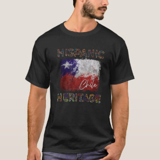 Camiseta Mes de la Herencia Hispana Bandera de Chile Latino