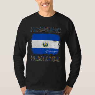 Camiseta Mes de la Herencia Hispana Bandera de Nicaragua Or