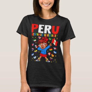 Camiseta Mes de la Herencia Hispana Bandera de Perú Niña Pe
