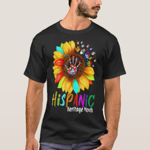 Camiseta Mes de la Herencia Hispana Banderas de girasol Hom