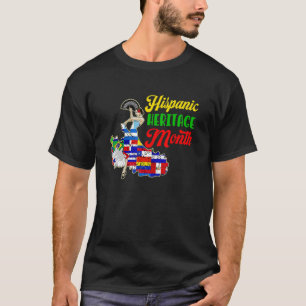 Camiseta Mes de la herencia hispana Banderas de hispanas hi