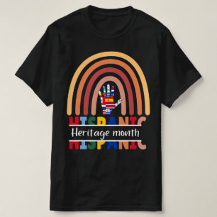 Camiseta Mes de la Herencia Hispana ,Banderas de Mano Arcoí