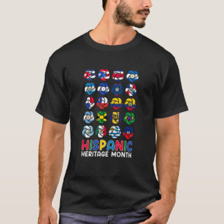 Camiseta Mes de la Herencia Hispana Banderas de Países Lati