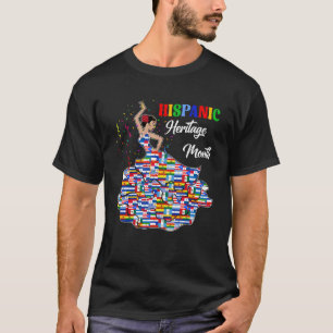 Camiseta Mes de la Herencia Hispana Banderas Hispanas Baila